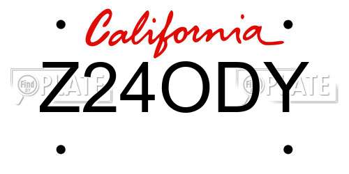 Z24ODY California License Plate