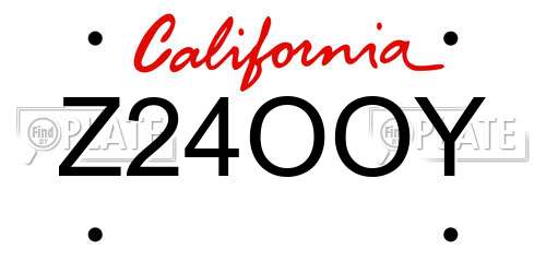 Z24OOY California License Plate