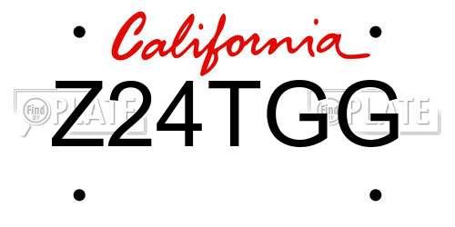Z24TGG California License Plate