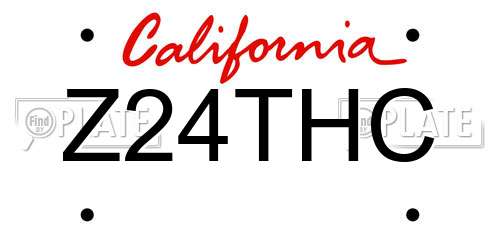 Z24THC California License Plate