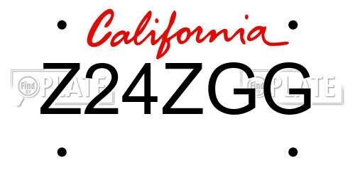 Z24ZGG California License Plate