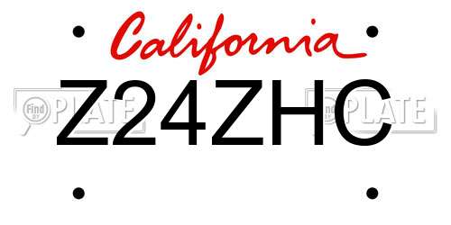 Z24ZHC California License Plate