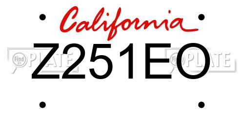 Z251EO California License Plate