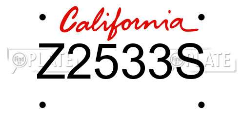Z2533S California License Plate