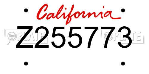 Z255773 California License Plate