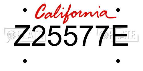 Z25577E California License Plate