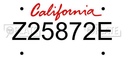 Z25872E California License Plate