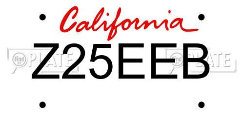 Z25EEB California License Plate