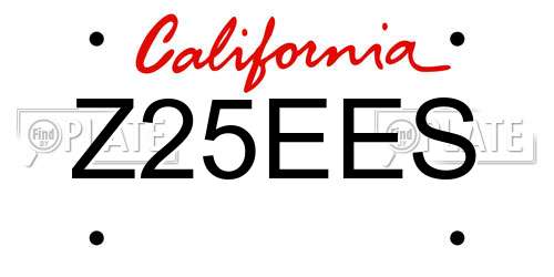 Z25EES California License Plate