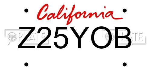 Z25YOB California License Plate