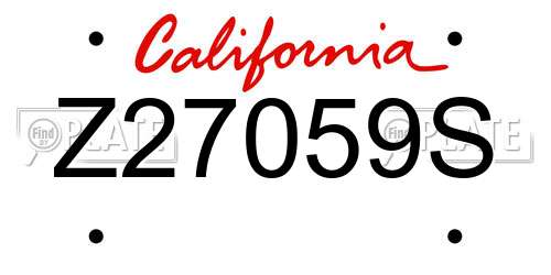 Z27059S California License Plate