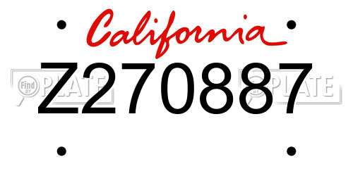 Z270887 California License Plate
