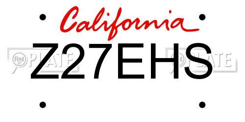 Z27EHS California License Plate