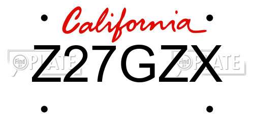 Z27GZX California License Plate