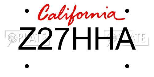 Z27HHA California License Plate