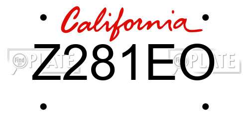 Z281EO California License Plate