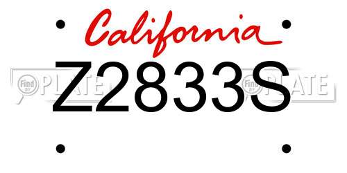 Z2833S California License Plate