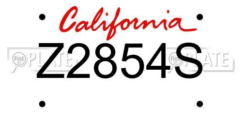 Z2854S California License Plate