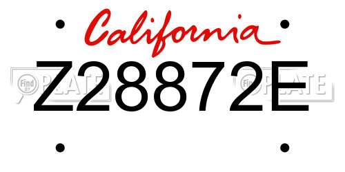Z28872E California License Plate