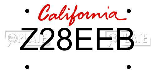 Z28EEB California License Plate