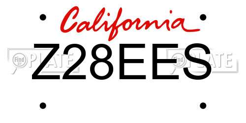 Z28EES California License Plate