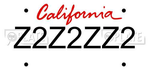 Z2Z2ZZ2 California License Plate