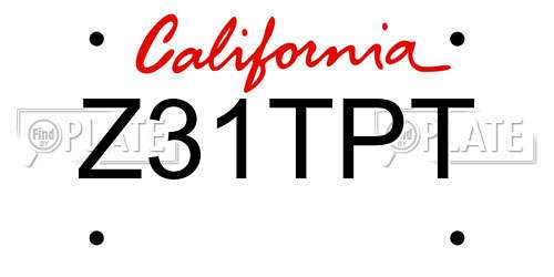 Z31TPT California License Plate