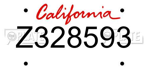 Z328593 California License Plate