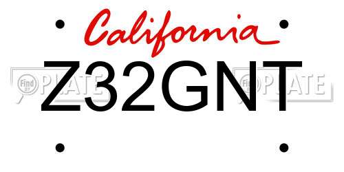 Z32GNT California License Plate
