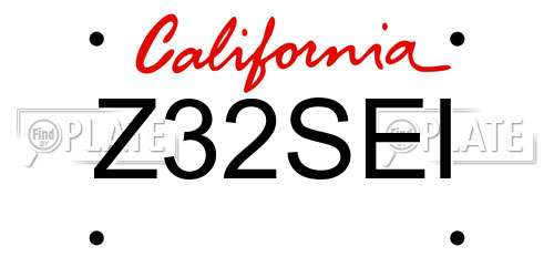Z32SEI California License Plate