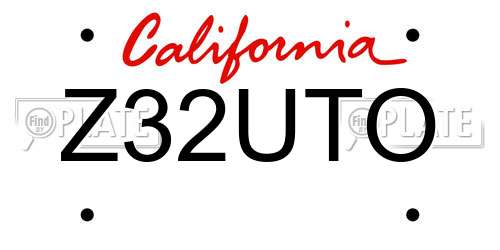 Z32UTO California License Plate