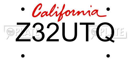 Z32UTQ California License Plate