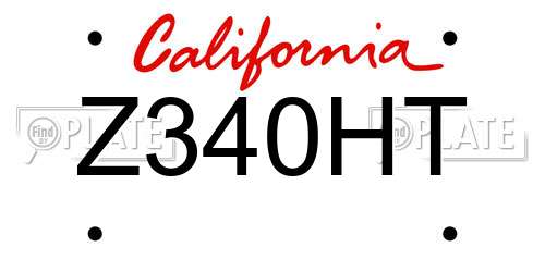 Z340HT California License Plate