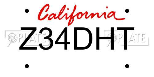 Z34DHT California License Plate