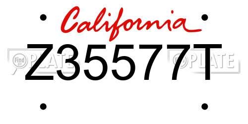Z35577T California License Plate