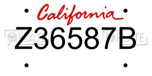 Z36587B California License Plate