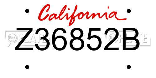 Z36852B California License Plate