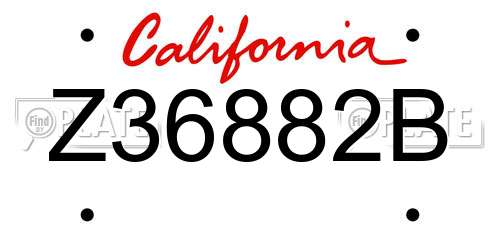 Z36882B California License Plate