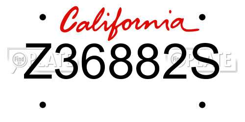 Z36882S California License Plate