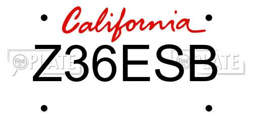 Z36ESB California License Plate
