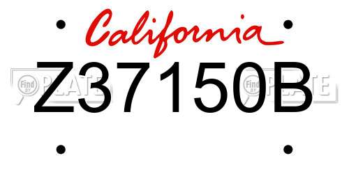 Z37150B California License Plate