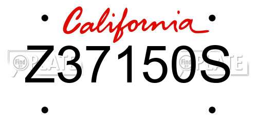 Z37150S California License Plate