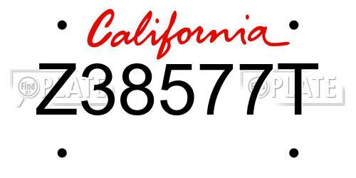 Z38577T California License Plate