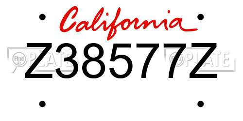 Z38577Z California License Plate