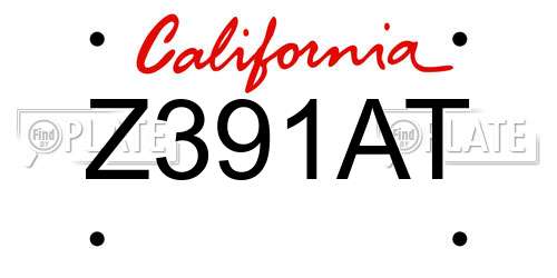 Z391AT California License Plate