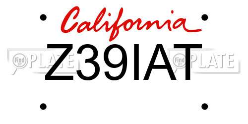 Z39IAT California License Plate