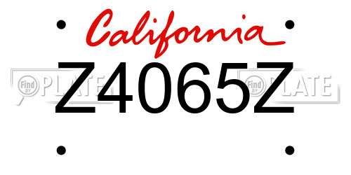 Z4065Z California License Plate