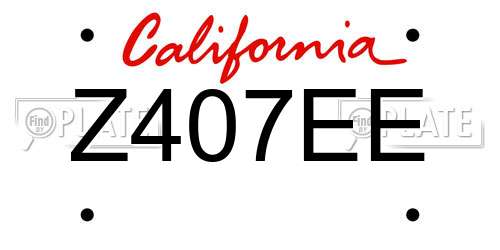 Z407EE California License Plate
