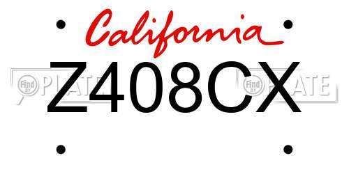 Z408CX California License Plate
