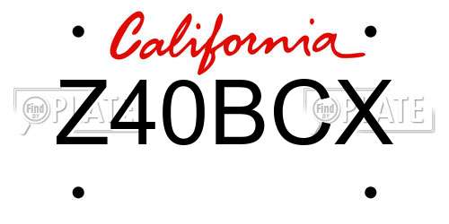 Z40BCX California License Plate